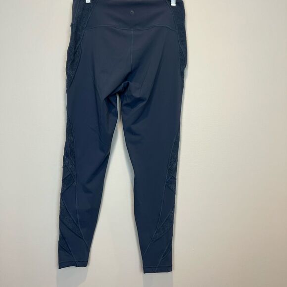 Lululemon Wunder Under Full-Length High Rise Leggings Sheer Panel floral Lace 12 - Picture 9 of 13